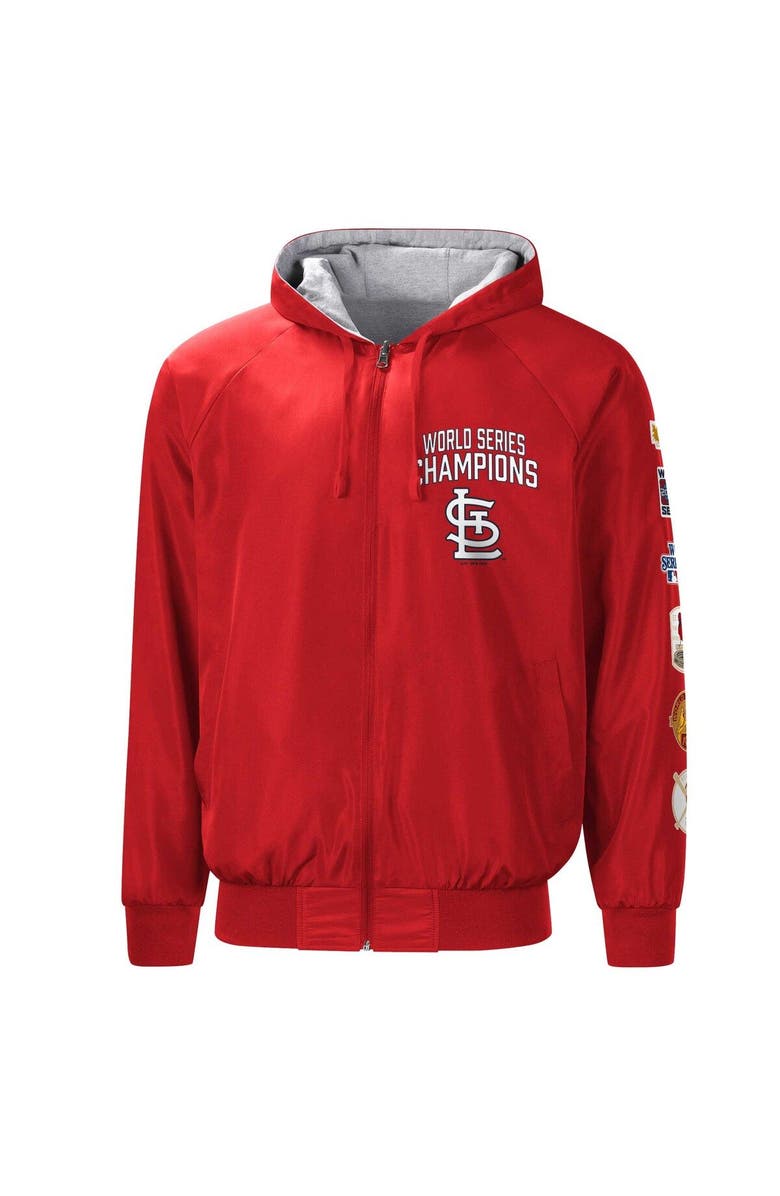 G-III SPORTS BY CARL BANKS Men's G-III Sports by Carl Banks Red/Heather Gray St. Louis Cardinals Southpaw Reversible Raglan Hoodie Full-Zip Jacket, Alternate, color, Red