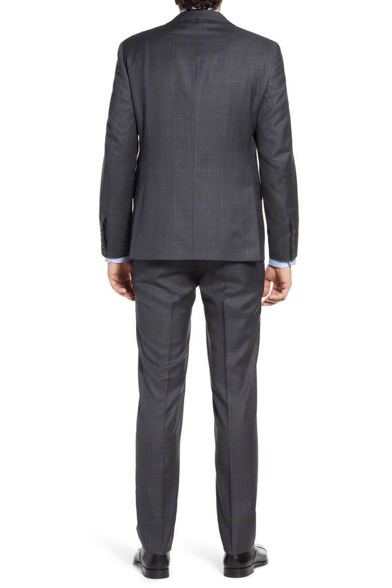 Classic Fit Windowpane Wool Suit, Alternate, color, CHARCOAL