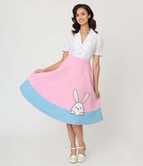 Unique Vintage High Waist Soda Shop Swing Skirt