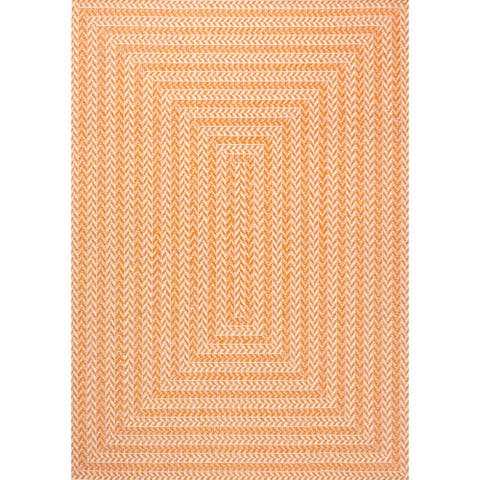 Chevron Modern Concentric Squares Indoor/Outdoor Area Rug