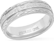 STEELTIME Men's Stainless Steel Glitter Ring
