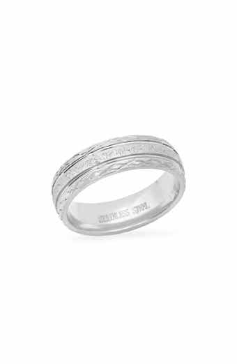 Men's Stainless Steel Glitter Ring