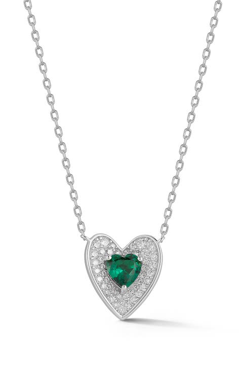 Double Heart CZ Pendant Necklace