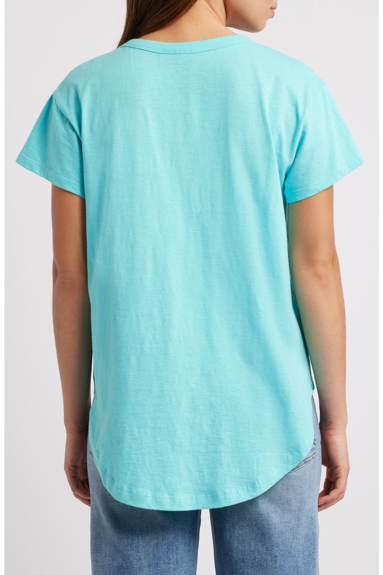 V-Neck High-Low T-Shirt, Alternate, color, BLUE RADIANCE