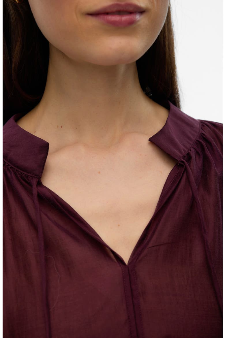 Jenna Split Neck Top, Alternate, color, WINETASTING