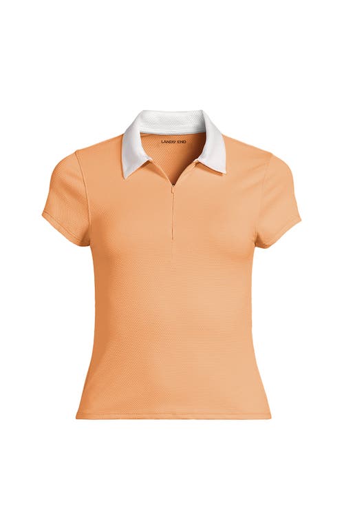 LANDS' END LANDS' END PLUS SIZE SHORT SLEEVE PIQUE JOHNNY COLLAR UPF 50 RASH GUARD