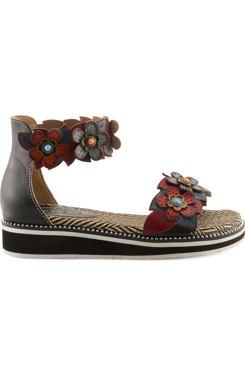 L'Artiste by Spring Step Cruzer Ankle Strap Sandal, Alternate, color, Black Multi