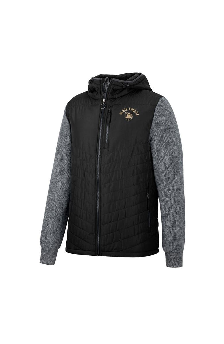 COLOSSEUM Men's Colosseum Black/Charcoal Army Black Knights Course Herringbone Full-Zip Hoodie, Alternate, color,