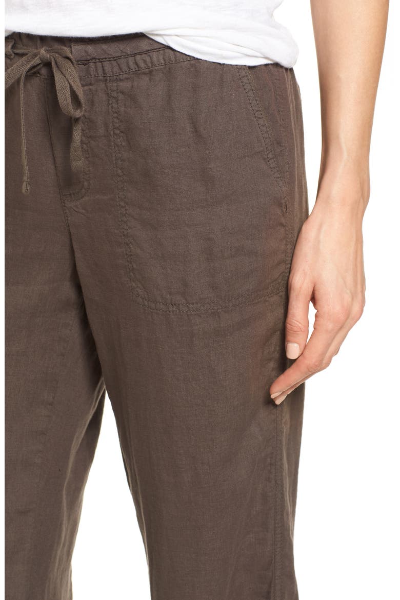 LINEN PANT, Alternate, color, OLIVE TUSCAN