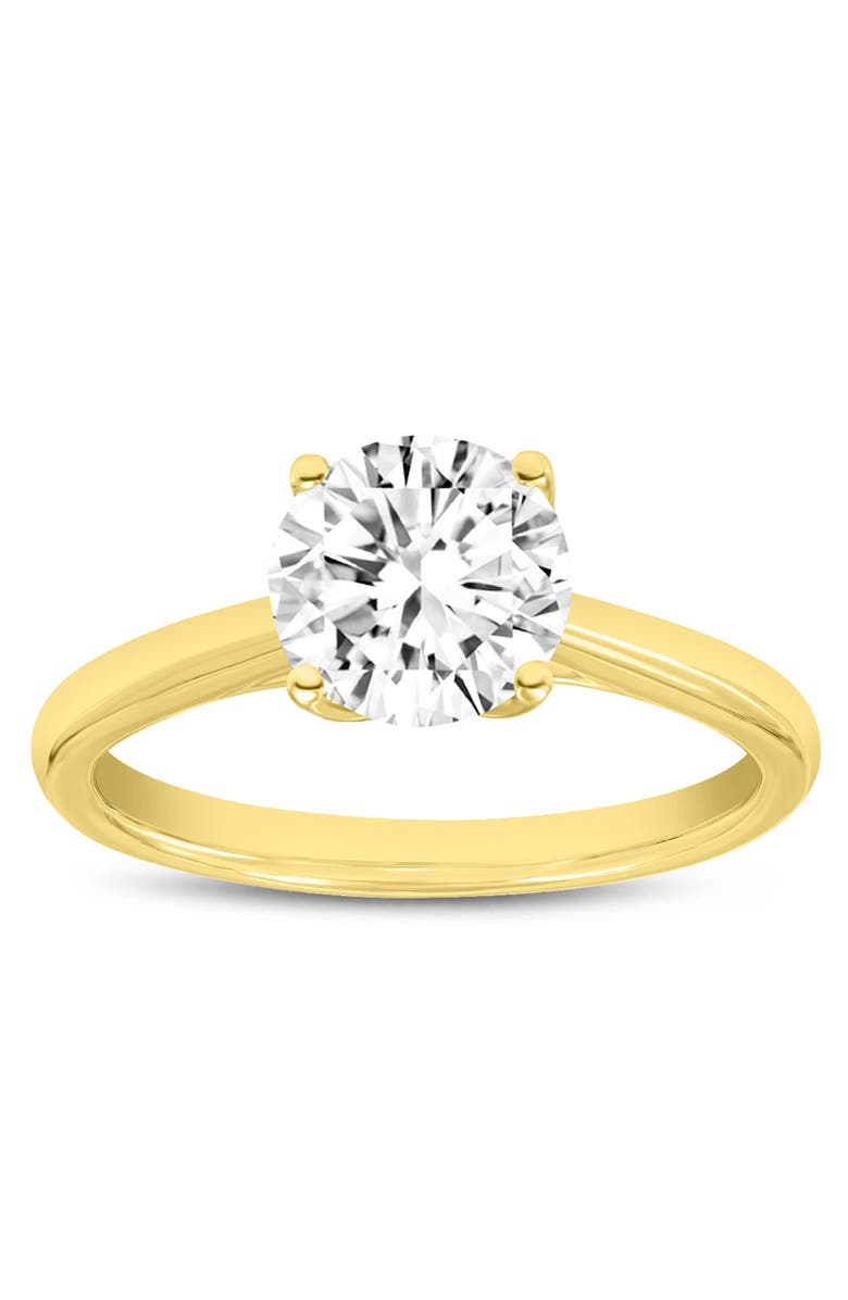 LuvMyJewelry Nyra 14K Yellow Gold Round Lab Grown Diamond Classic Solitaire Engagement Ring - 1.5 ctw, Main, color, 14K Yellow Gold