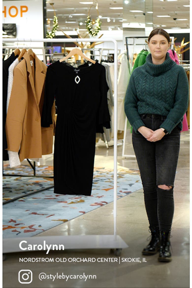Bell Sleeve Faux Wrap Dress video