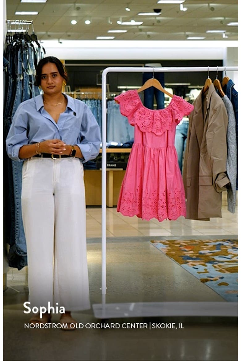 Scalloped Off the Shoulder Broderie Anglaise Dress video