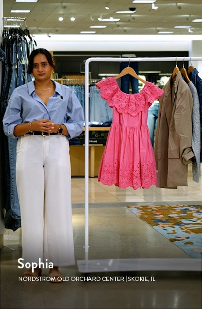 Scalloped Off the Shoulder Broderie Anglaise Dress, sales video thumbnail