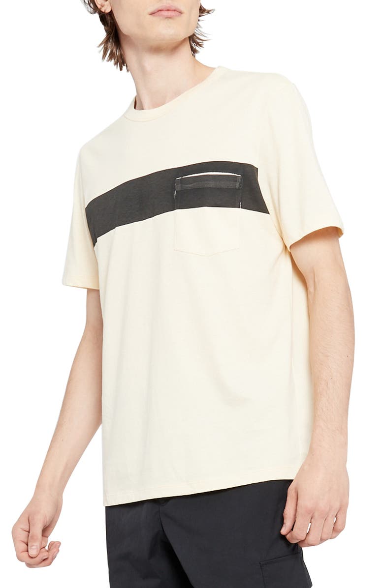 Theory Essential Bar Stripe Pocket T-Shirt, Alternate, color, 