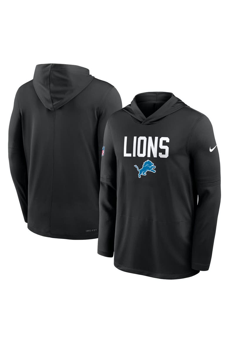 Men's Nike Black Detroit Lions Alt Pack Pass Accuracy Performance Long Sleeve Hoodie T-Shirt, Alternate, color, Black