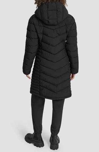 Cire Packable Hooded Longline Puffer Jacket