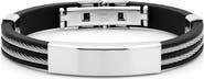 STEELTIME Stainless Steel Cross ID Plate Bracelet