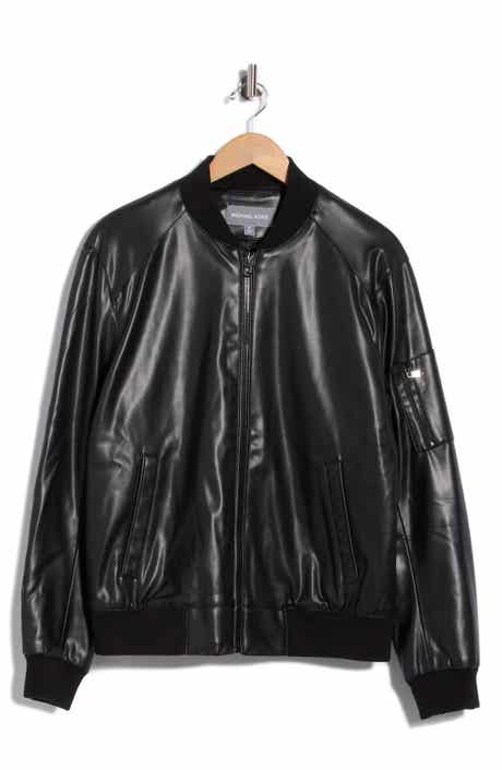 Faux Leather Bomber Jacket