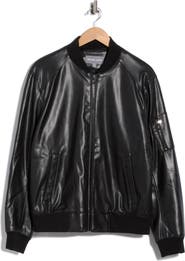 Michael Kors Faux Leather Bomber Jacket