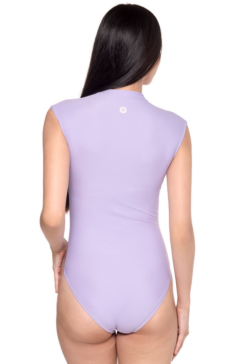 Sweetwater Cap Sleeve Swimsuit, UPF 50+ Sun Protection, Alternate, color, Lavendula