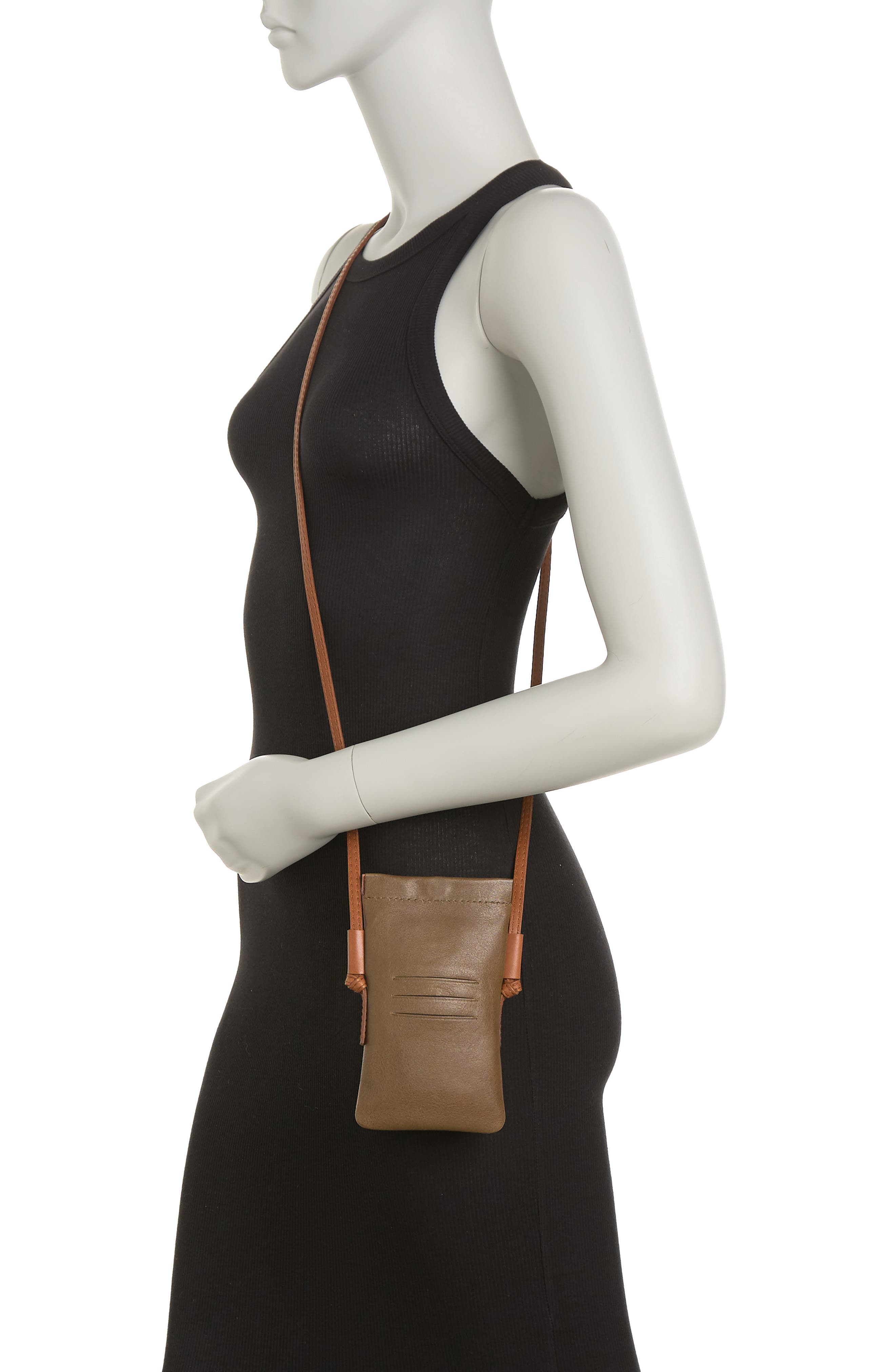 The Smartphone Leather Crossbody Bag, Alternate, color, WEATHERED OLIVE MULTI