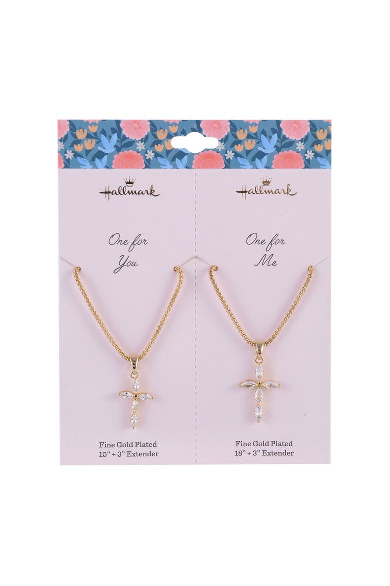 Tear and Share Silver Tone Butterfly Pendant Necklaces, Alternate, color, Gold