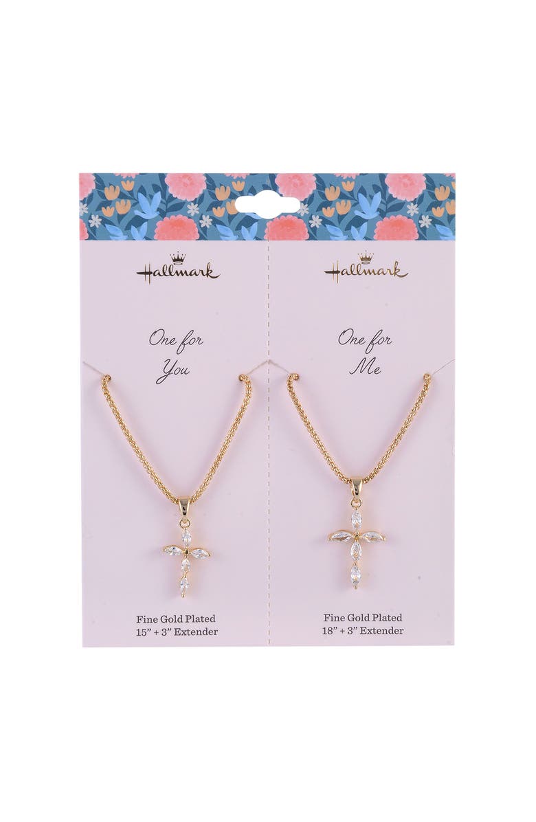 Hallmark Tear and Share Silver Tone Butterfly Pendant Necklaces, Alternate, color, Gold
