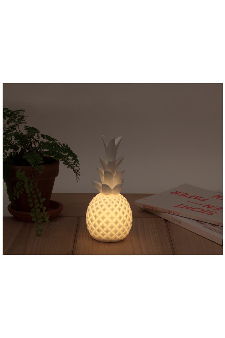 Pineapple LED Porcelain Lamp, Alternate, color, WHITE
