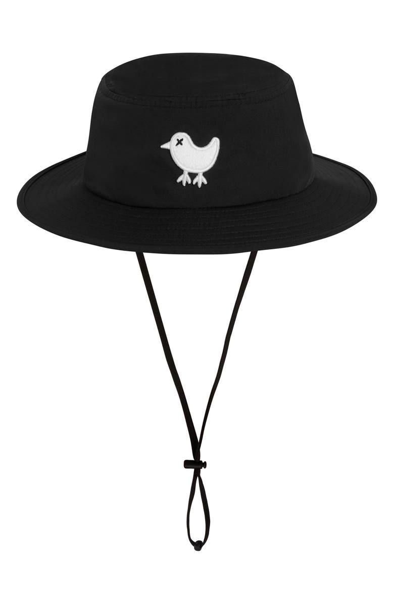 Bad Birdie Embroidered Logo Sun Hat, Main, color, Black
