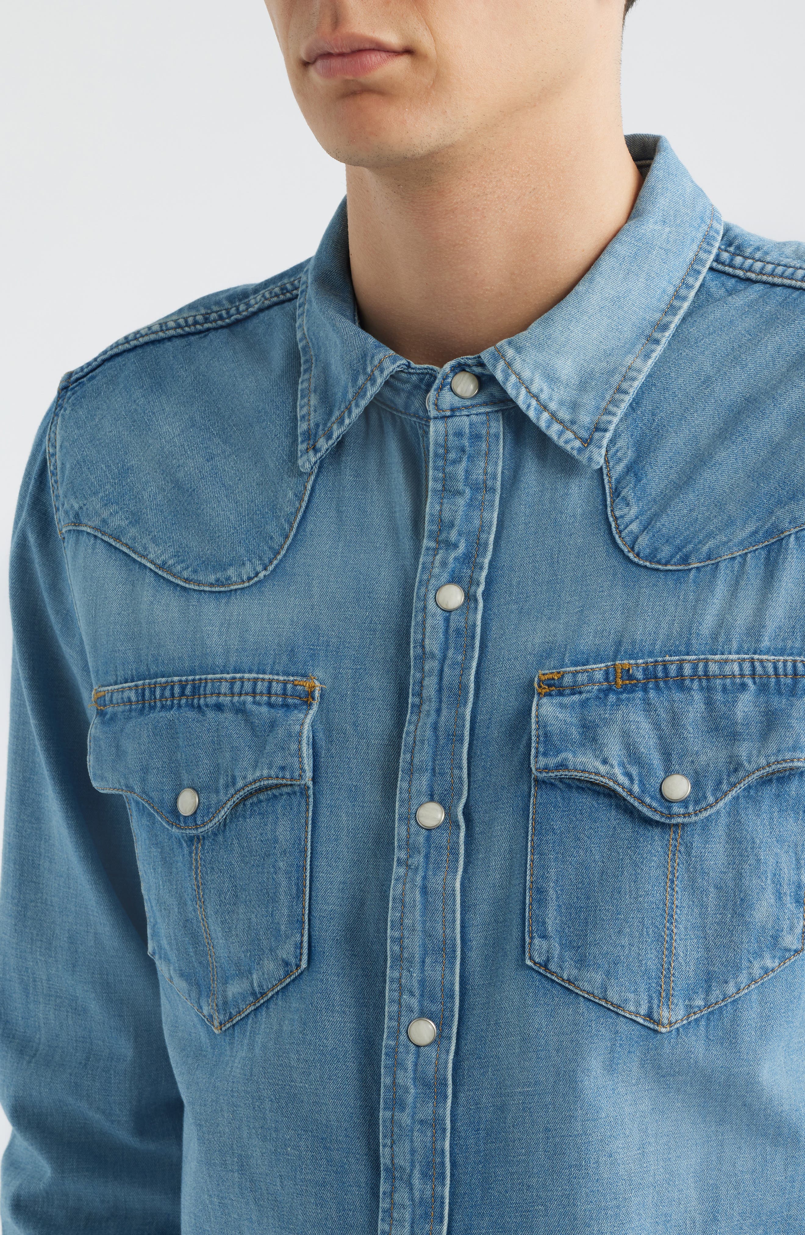 Denim Snap-Up Shirt - image 2