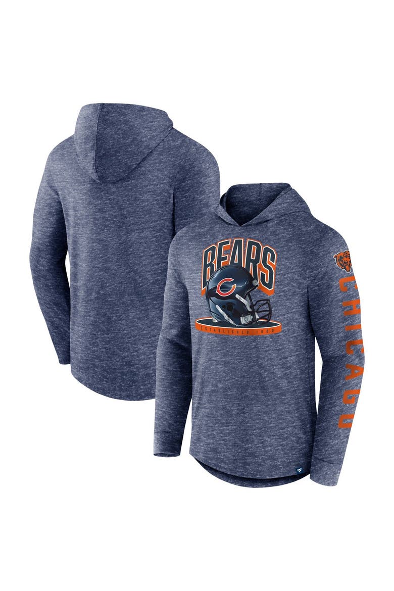 Men's Fanatics Branded Navy Chicago Bears Helmet Platform Long Sleeve Hoodie T-Shirt, Main, color, Navy