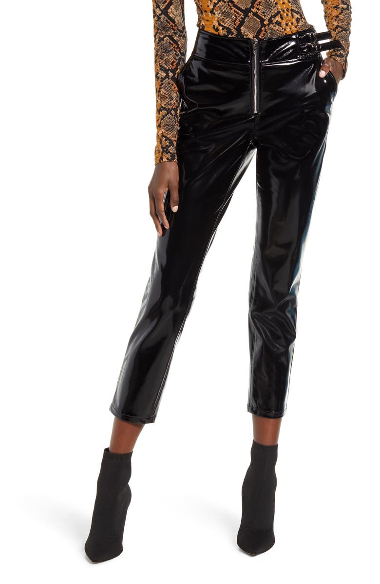 BLANKNYC Patent Faux Leather Pants, Main, color,