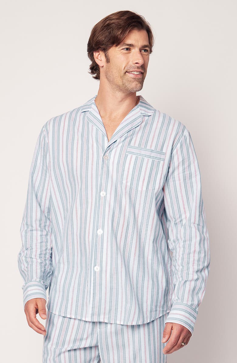 Petite Plume Featherweight Stripe Pima Cotton Pajamas, Alternate, color, Blue