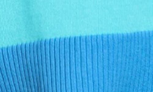 Apny Colorblock Asymmetric Cotton Sweater In Blue Multi