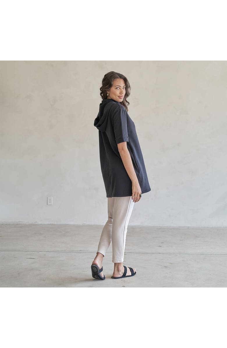 eavolu Malawi Eco-Luxe Fleece Hooded Tunic/Dress | Cloud-Soft Comfort, Alternate, color, Slate