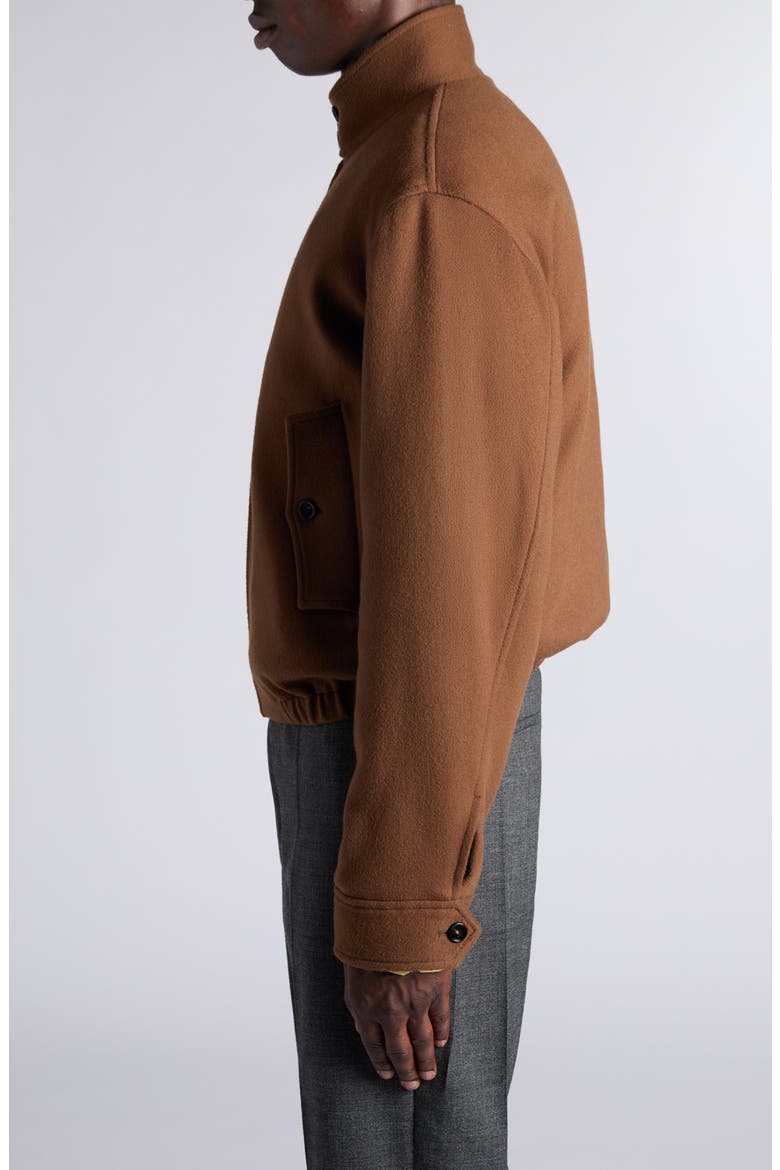 Brushed Wool & Cashmere Blouson Jacket, Alternate, color, 2201 SEPIA BROWN
