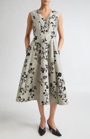 Max Mara Clea Floral Print Midi Dress
