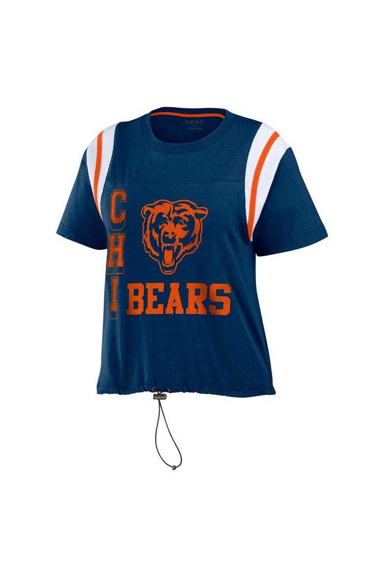 Women's WEAR by Erin Andrews Navy Chicago Bears Cinched Colorblock T-Shirt, Alternate, color, Navy