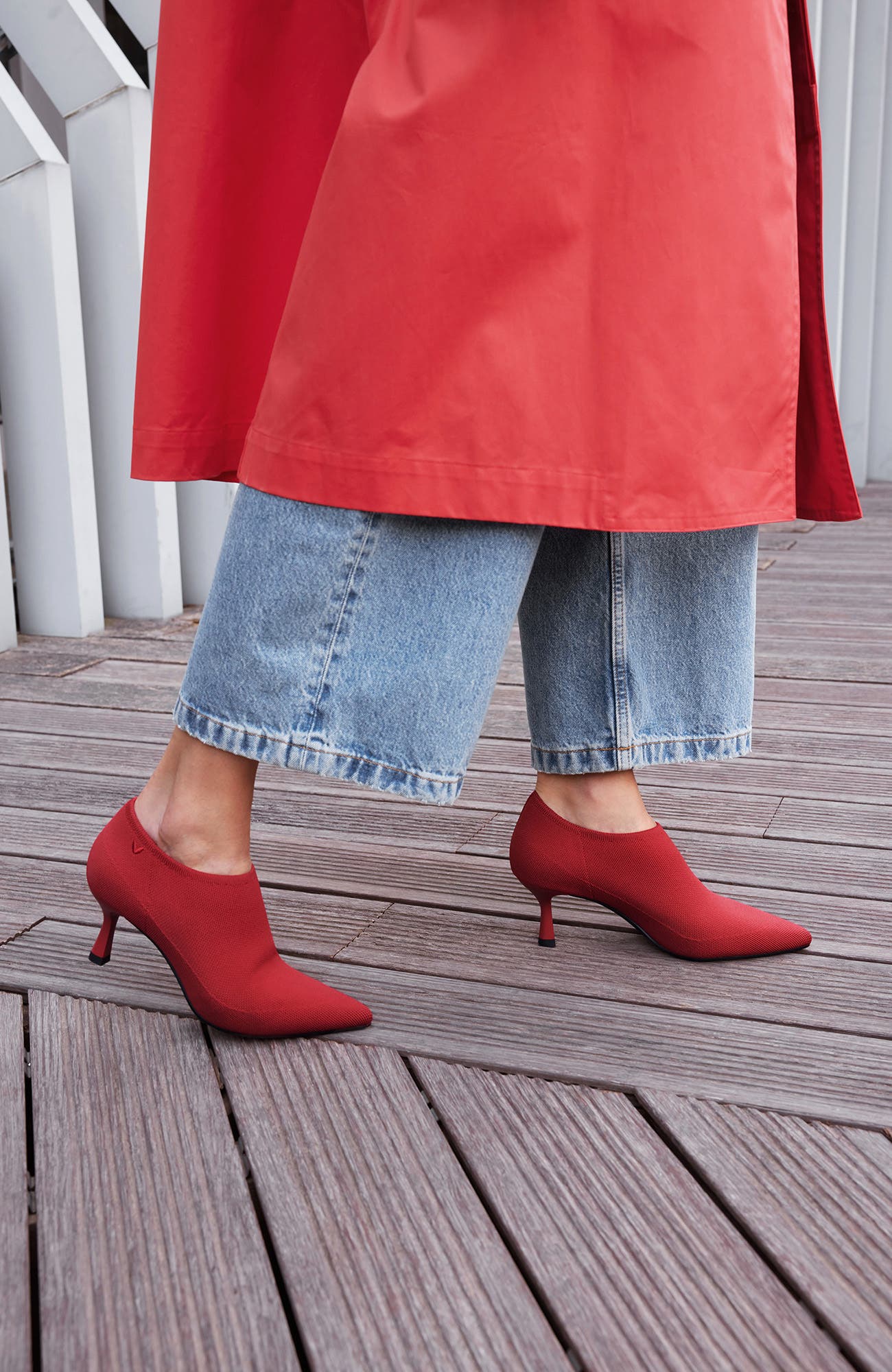 VIVAIA Pointed-Toe Mid Heels, Alternate, color, Ruby Red