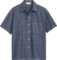 Alex Mill Franklin Short Sleeve Cotton Chambray Button-Up Shirt