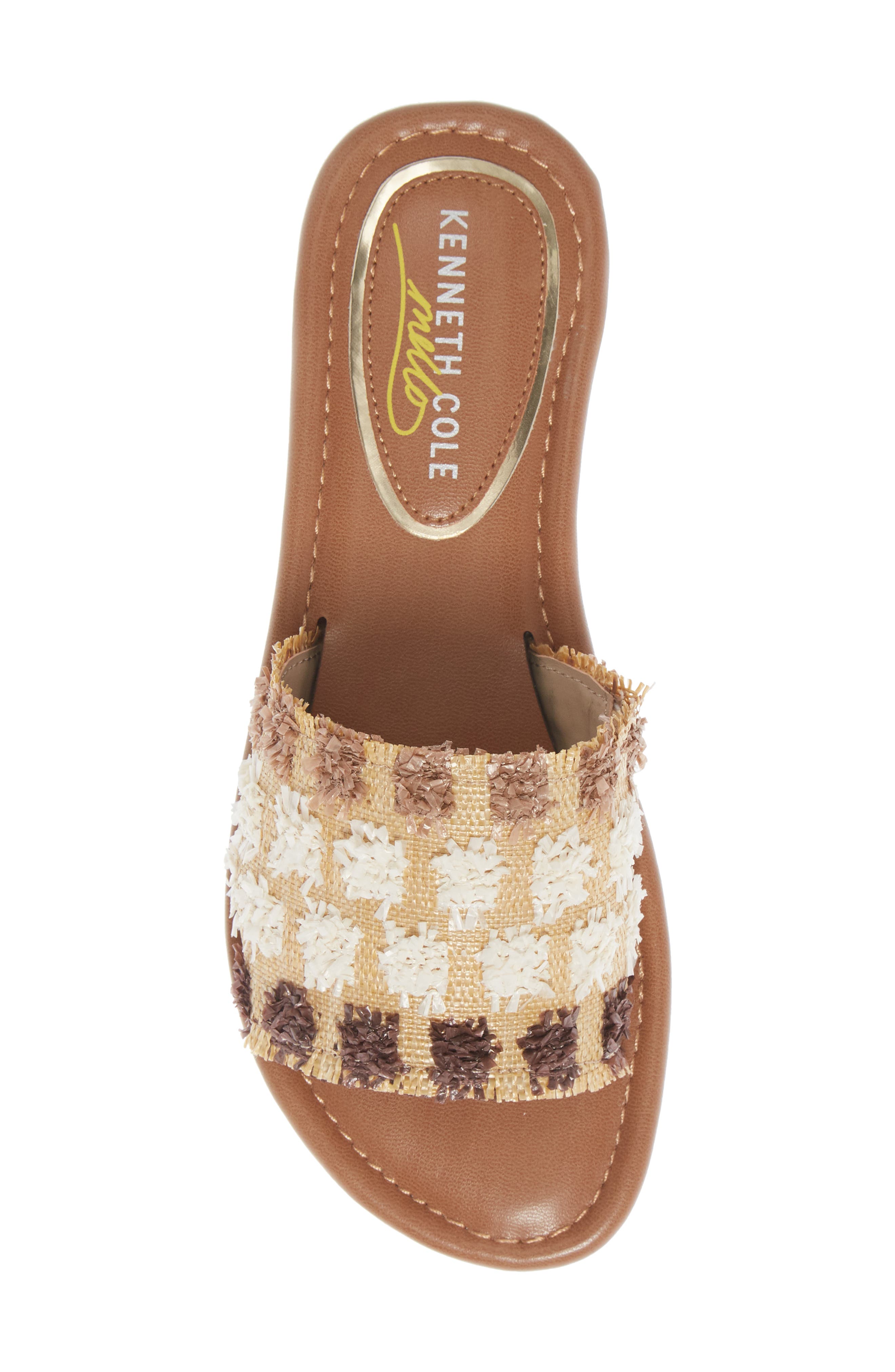 Mello Raffia Slide Sandal, Alternate, color, BROWN LEATHER