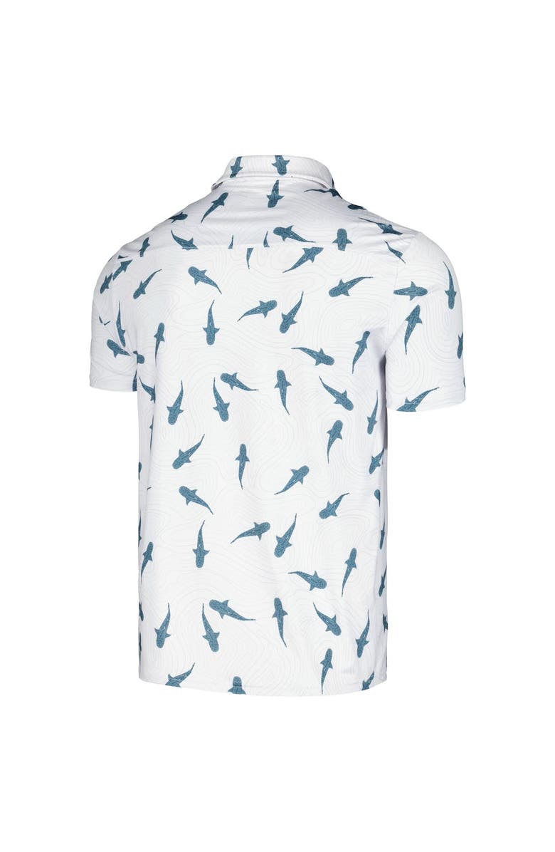 FLOMOTION Men's Flomotion White THE PLAYERS Shark Migration Polo, Alternate, color, White