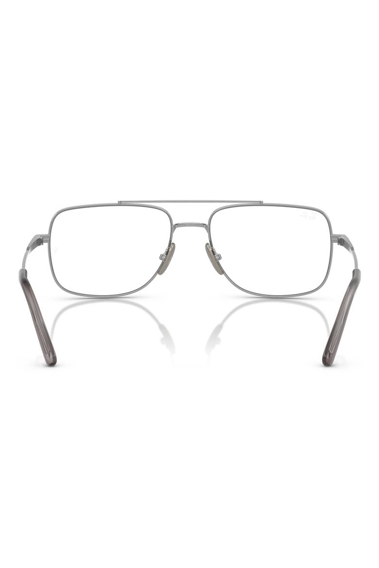 William Titanium 56mm Square Optical Glasses, Alternate, color, SILVER