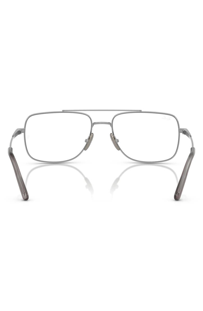 Ray-Ban 58mm Square Optical Glasses, Alternate, color, Silver