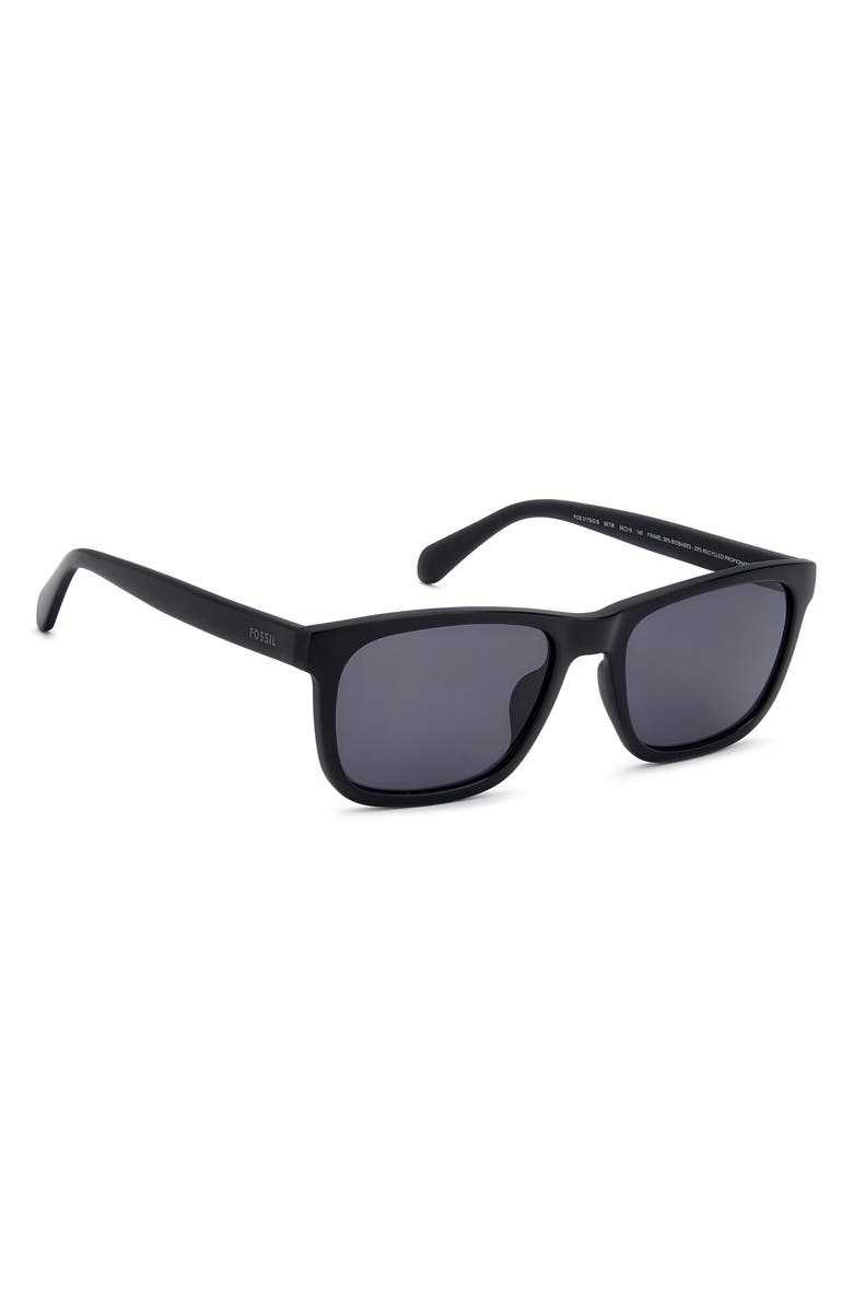 Fossil 56mm Rectangular Sunglasses, Alternate, color, Black/ Grey