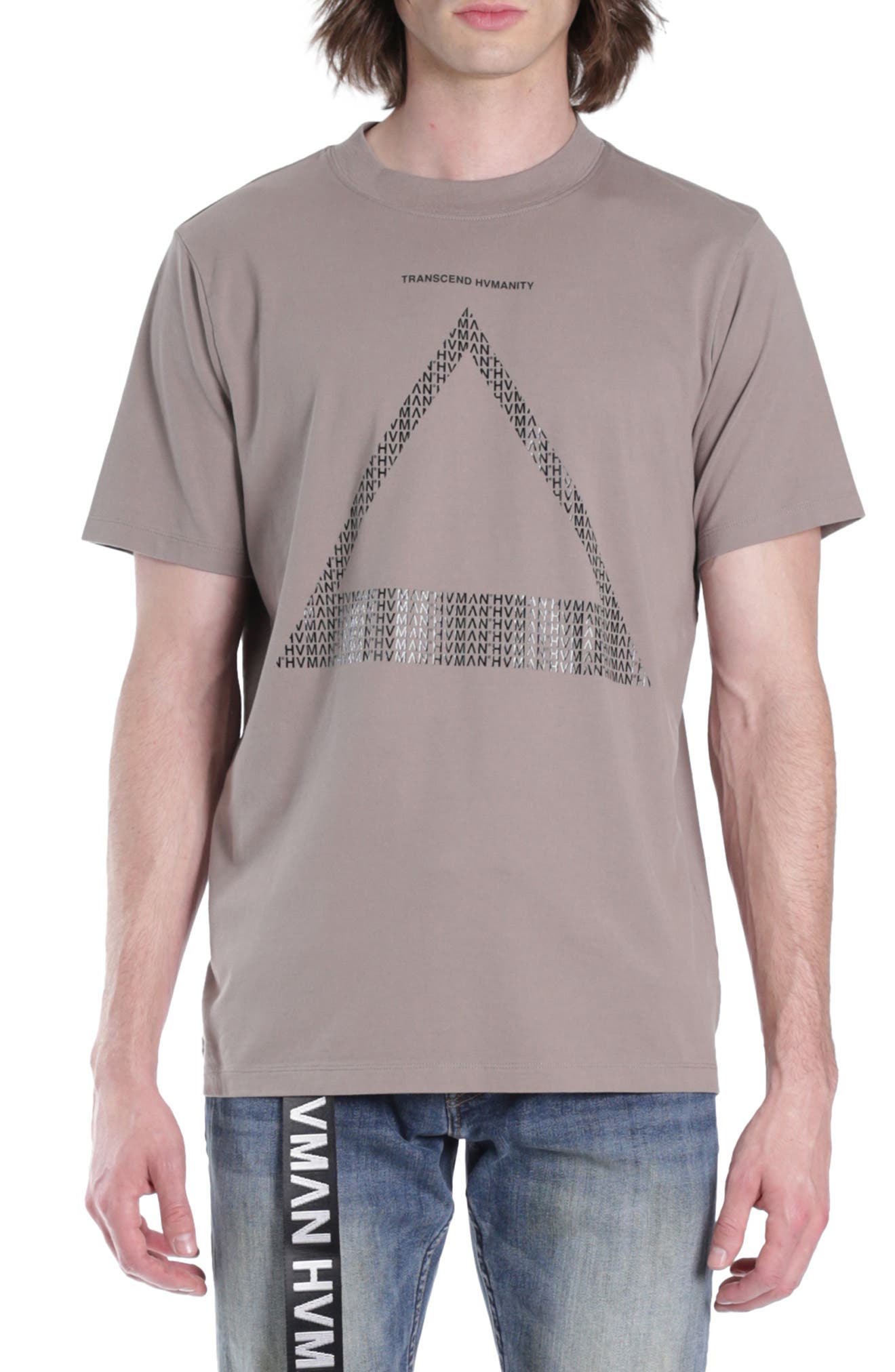 HVMAN Triangle Logo Cotton Graphic Tee