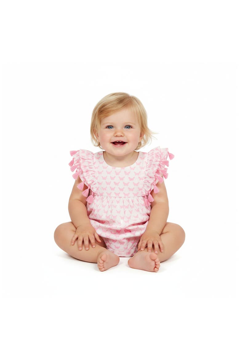 Anna Baby Romper, Alternate, color, White Pink
