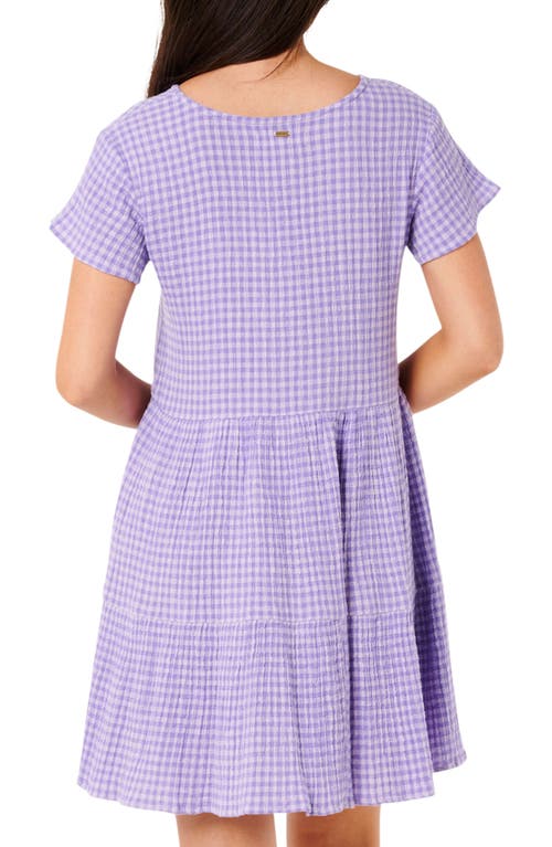 Rip Curl Premium Surf Check Tiered Sundress In Purple