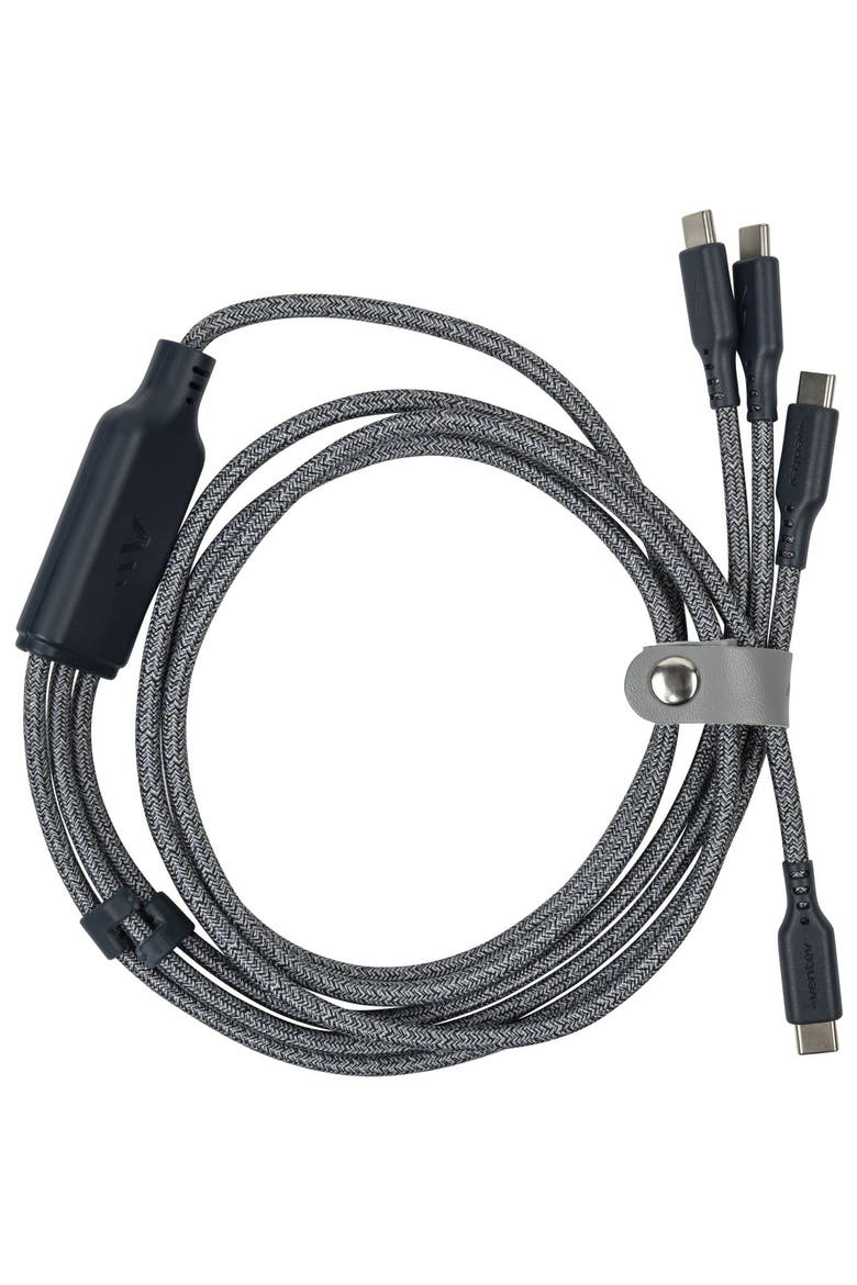 ULTRAFAST Trio USB-C to USB-C 140W 3-in-1 Cable, Alternate, color, Grey