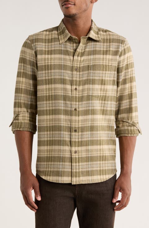 Plaid Flannel Button-Up Shirt
